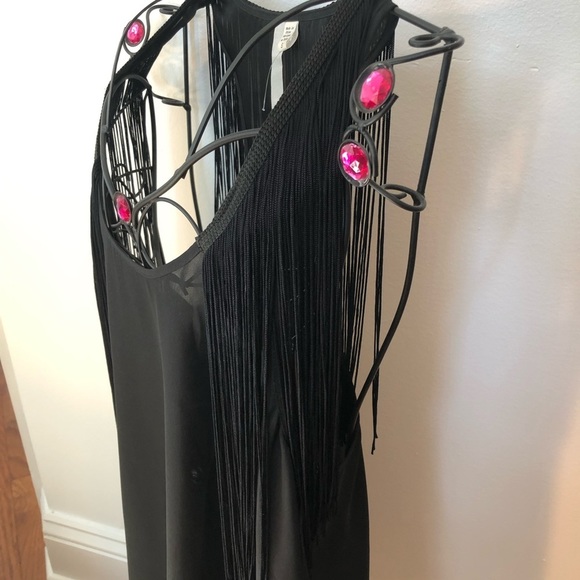 Reformed Tops - Reformed black sleeveless tassel Top size Small